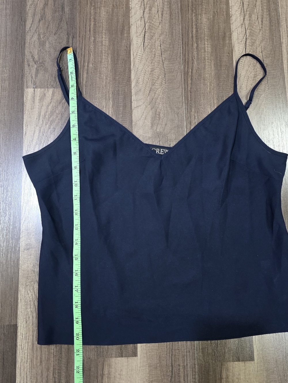 J. Crew Navy Blue V-Neck Camisole Polyester Satin Tank Top Sleek Boho Chic. 12 - Picture 5 of 6
